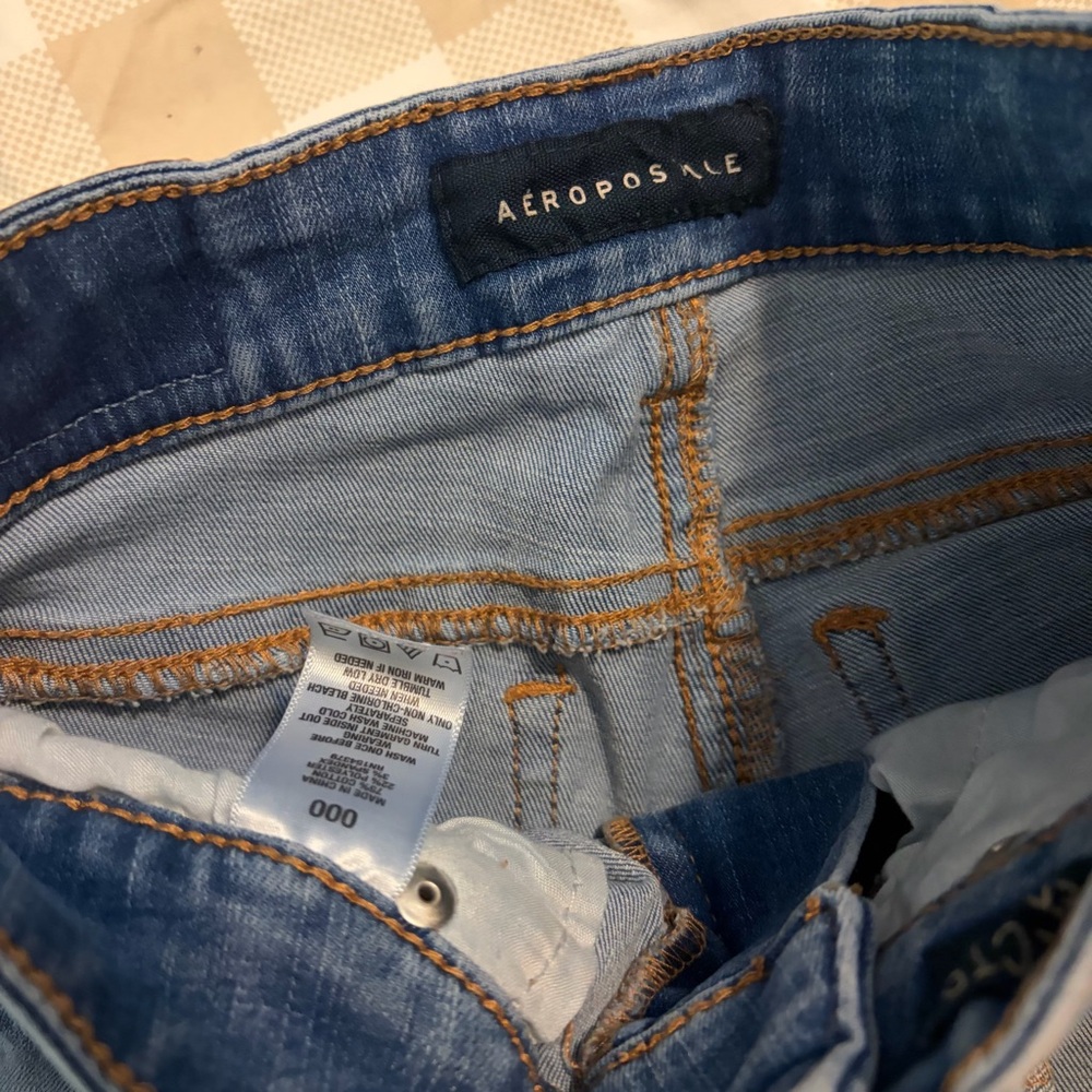 Aeropostale Women's Jean Shorts - Light Blue and Blue - Picture 3 of 4